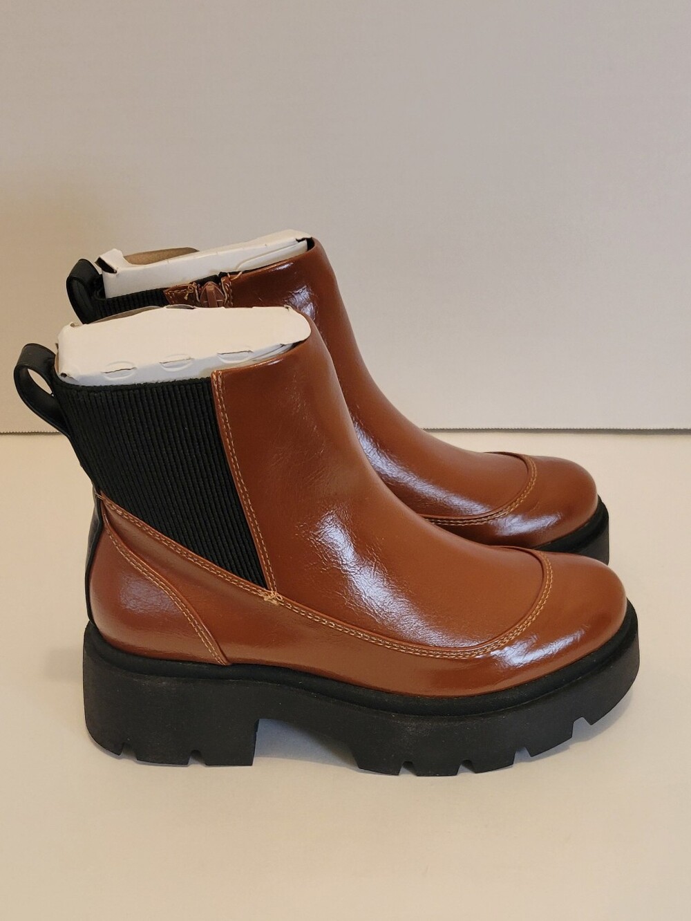 Portland Boot Company Lug Sole Chelsea Ankle Boots Mocha Brown NIB Women's Sz 6 - Picture 6 of 14